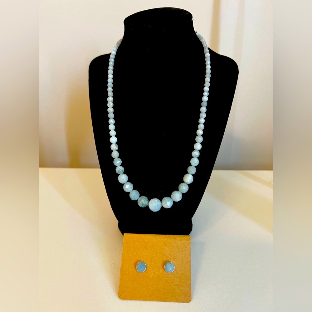 Jay King Light Blue Aquamarine Beaded Necklace Set